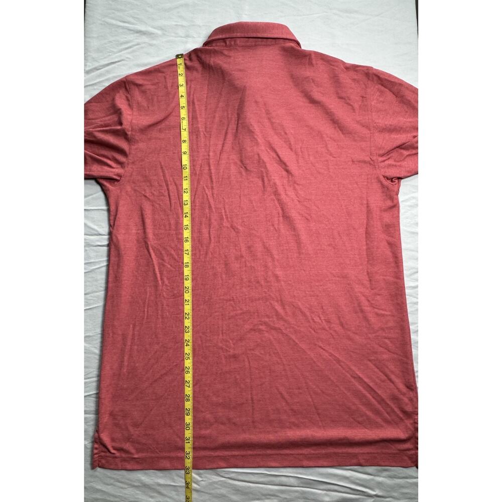 DUNNING GOLF Polo Shirt Mens 2XL XXL Red Coral Heathered Performance Stretch - Picture 5 of 6